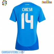 Camisa de time de futebol Itália Federico Chiesa #14 Replicas 1º Equipamento Feminina Europeu 2024 Manga Curta